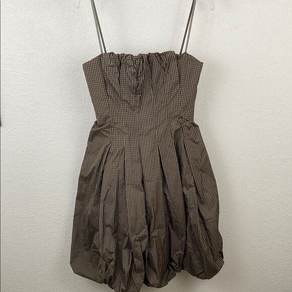 BCBG Maxazria Brown Checkered Women's Dress size 6 - Picture 1 of 8
